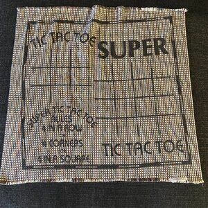 Woven Fabric Tic Tac Toe and Checkers foldable game board Multiflex Designs